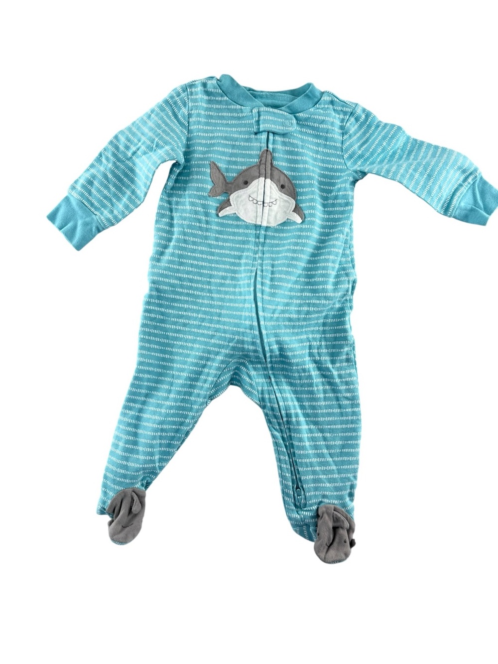 6m Teal Shark Footed One-Piece Sleeper